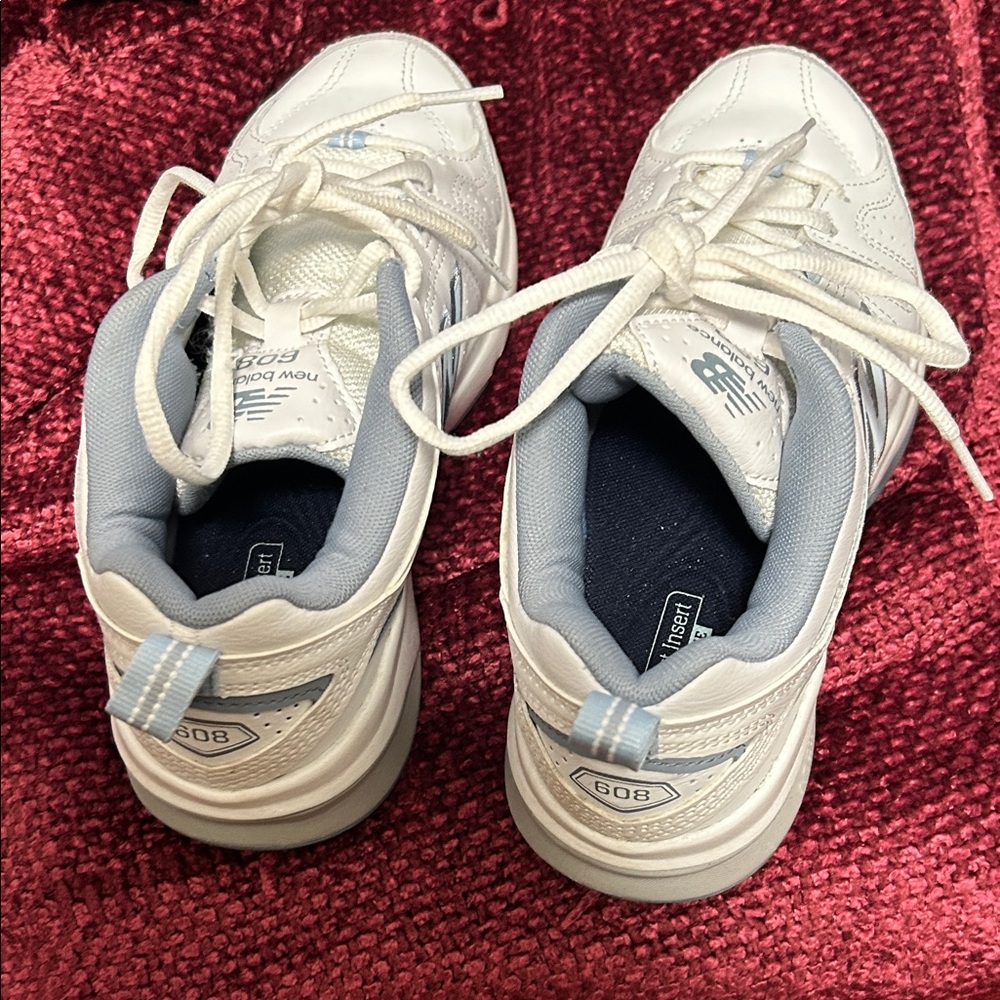 New Balance 608 White and Light Gray Sneakers
